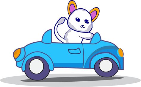 Cute cat driving car cartoon character 14196054 Vector Art at Vecteezy