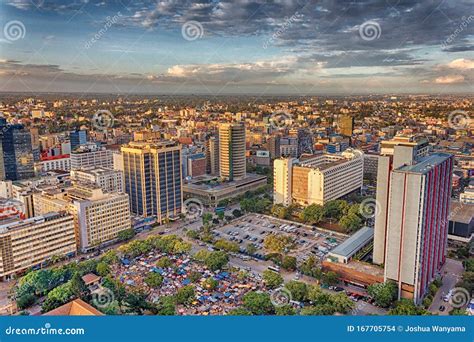 Nairobi skyline at sunset editorial stock image. Image of dusk - 167705754