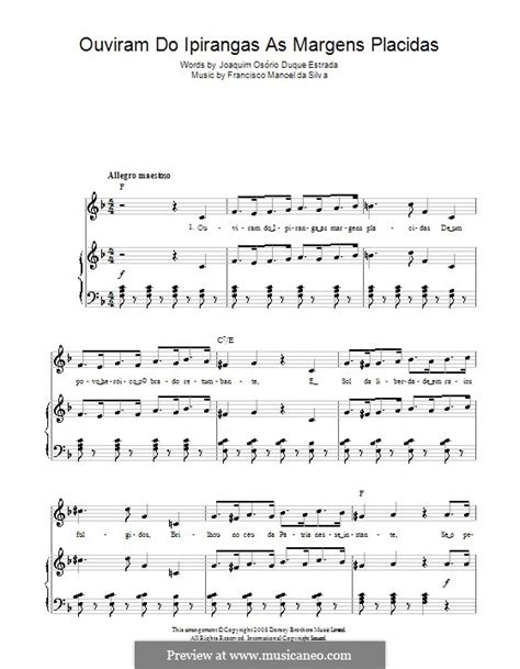 Brazilian National Anthem by F.M.d. Silva - sheet music on MusicaNeo