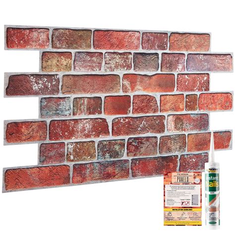 Buy Brick Effect Wall Panels - Set of 4 Panels 1.88 m² | 20.27 ft² - Universal Use Decorative ...