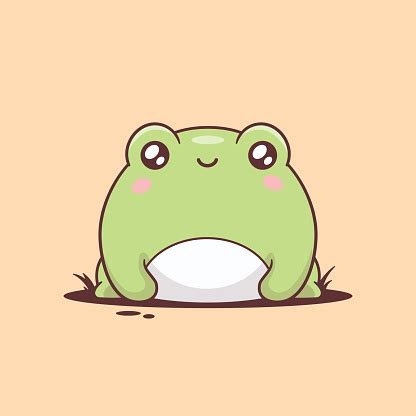 Frog Kawaii Stock Illustration - Download Image Now - Frog, Kawaii, Cute - iStock