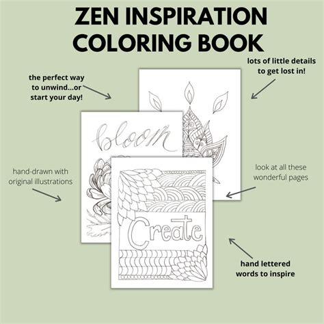 Zen Coloring Book Inspirational Pages to Color Hand Drawn and Hand ...