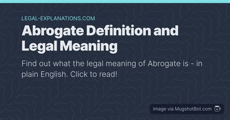 Abrogate Definition - What Does Abrogate Mean?