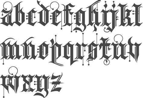 Gothic Script Font Tattoo