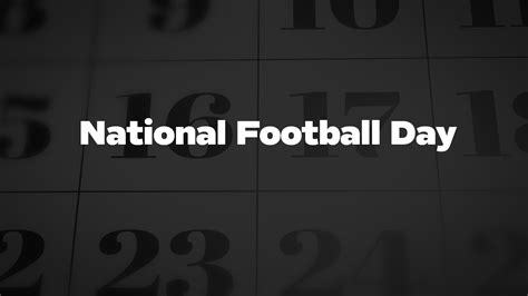 National-Football-Day - List Of National Days