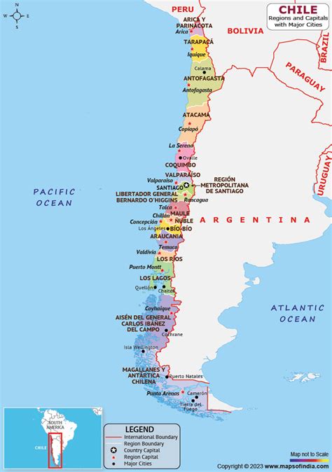 Chile Map | HD Political Map of Chile