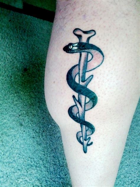 19+ Amazing Rod of asclepius tattoo art image ideas