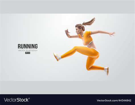 Realistic silhouette of a running athlete Vector Image