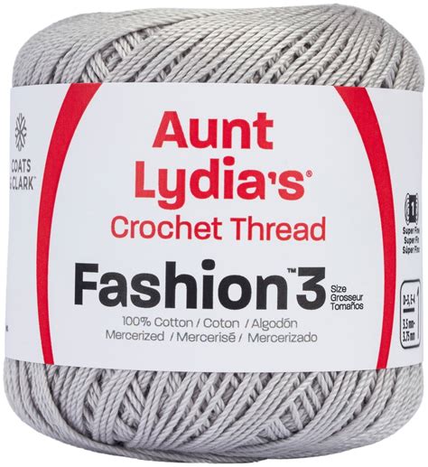 Aunt Lydia's Fashion Crochet Thread Size 3-Silver - Walmart.com