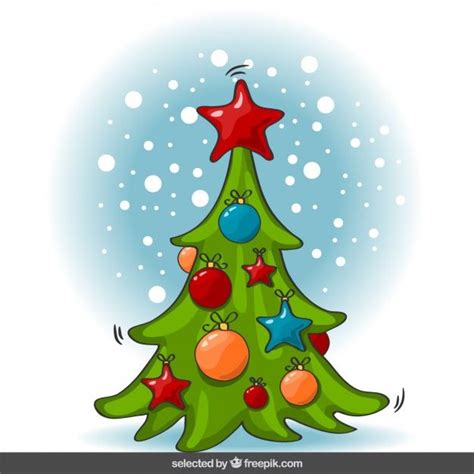 Árbol de navidad de dibujos animados Vector Gratis | Dibujo de navidad, Afiches de navidad ...