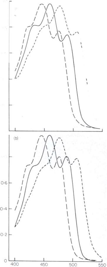 Absorption spectra of (a) unidentified xanthophyll derived from ...