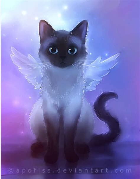 tableaux art digital apofiss Image Chat, Angel Cat, Angel Wings, Cat Artwork, Anime Animals, Cat ...