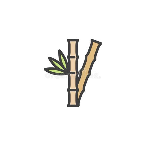 Bamboo Plant Filled Outline Icon Stock Illustration - Illustration of ...