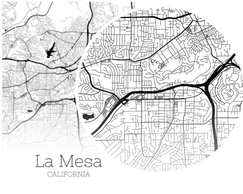 La Mesa Map INSTANT DOWNLOAD La Mesa California City Map | Etsy