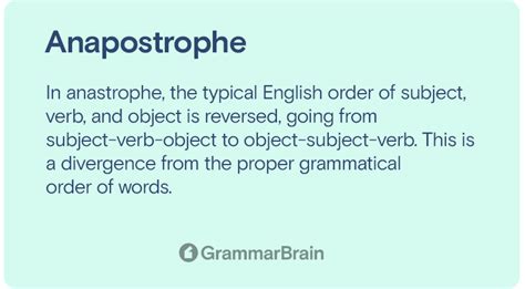 What is Anastrophe? (Definition, Examples, Grammar) | GrammarBrain