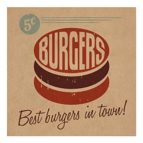 Retro Burger Poster | Zazzle | Hamburguesas, Retro, Diseño retro