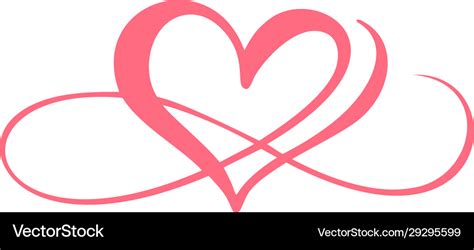 Heart love logo with infinity sign design Vector Image