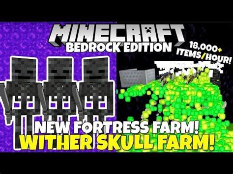 Minecraft Bedrock: NEW WITHER SKELETON FARM Tutorial! Beacon Factory! 6930 Skulls/Hour! MCPE ...