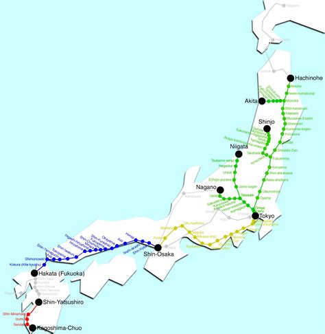 Mapa del Shinkansen