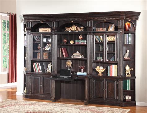 Venezia Six-Piece Library Wall with Built-in Desk by Parker House | Parker house, Elegant home ...