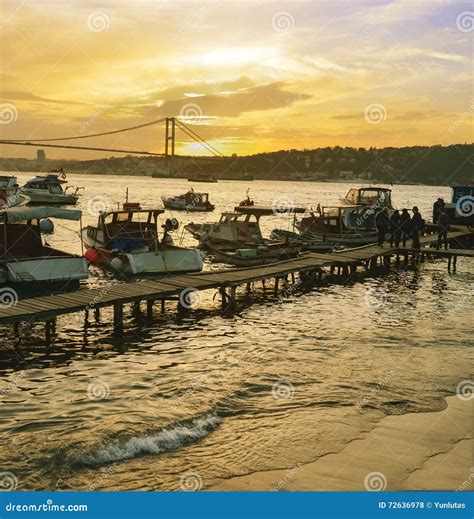 Istanbul Bosphorus Sunset Coast Editorial Stock Photo - Image of exotic, golden: 72636978