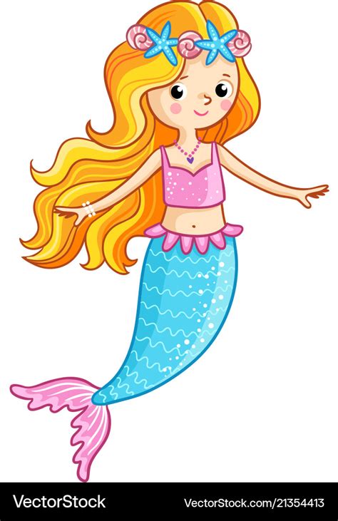 Mermaid on a white background Royalty Free Vector Image