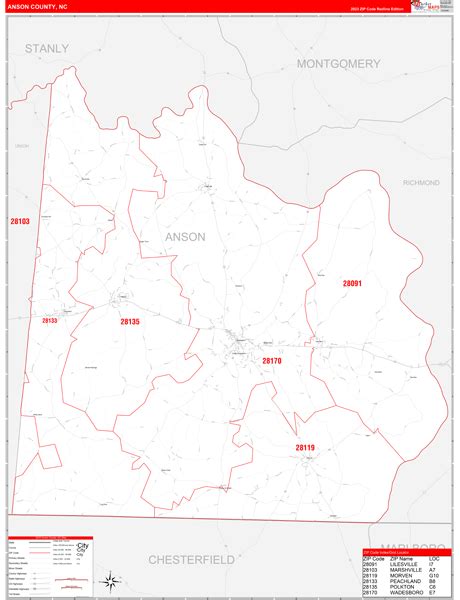 Wall Maps of Anson County North Carolina - marketmaps.com