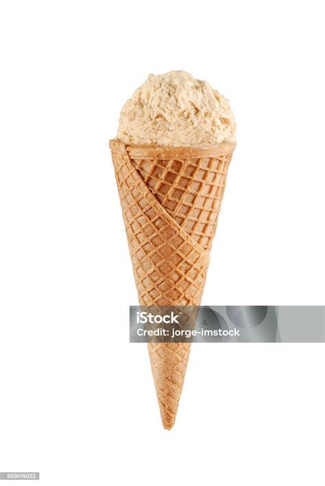 Nougat Ice Cream Stock Photo - Download Image Now - Brown, Cone Shape ...