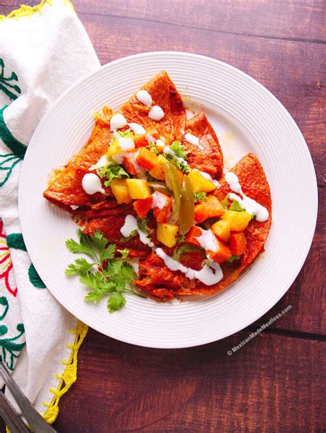 Authentic Enchiladas Michoacanas (Red Enchiladas) | Mexican Made Meatless™