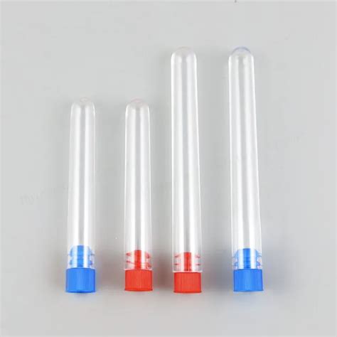 Refillable clear plastic tube with lids plugs 10ml Small plastic Test Tube Shape With Plastic ...