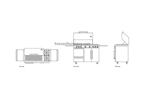 Big BBQ Grill, AutoCAD Block - Free Cad Floor Plans