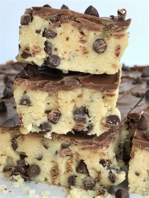 {no bake} Chocolate Chip Cookie Dough Bars - Together as Family