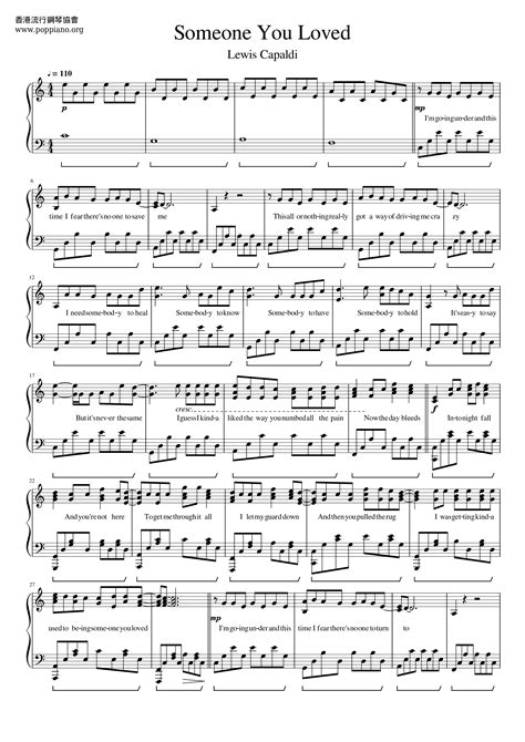 Lewis Capaldi-Someone You Loved Sheet Music pdf, - Free Score Download ★