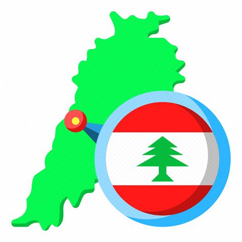 Lebanon, asia, map, country, location, flag icon - Download on Iconfinder