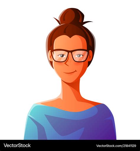 Cute girl in glasses Royalty Free Vector Image