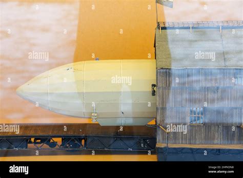 Hangar and old Airship model, Zeppelin Museum, Friedrichshafen, Baden ...