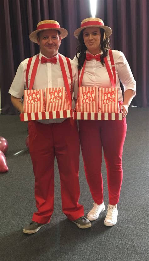 Popcorn vendor fancy dress. | Carnival themed party, Circus outfits ...