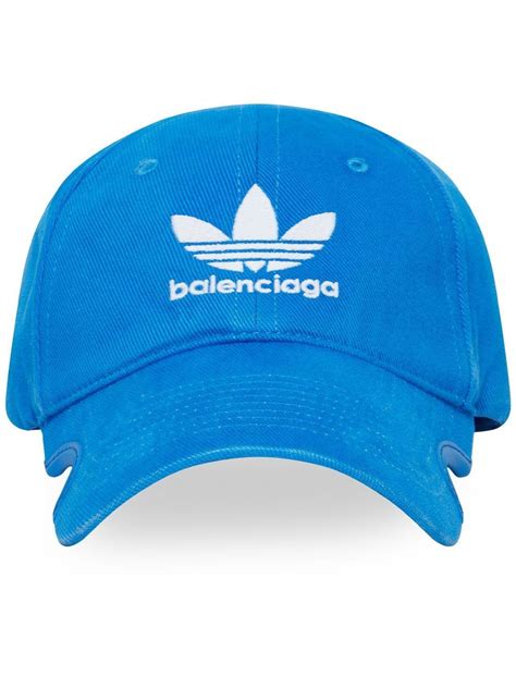 Balenciaga x adidas logo-embroidered cut-out cap - Blue | £224.00 ...