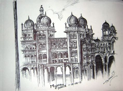 colours..: Mysore Palace sketch