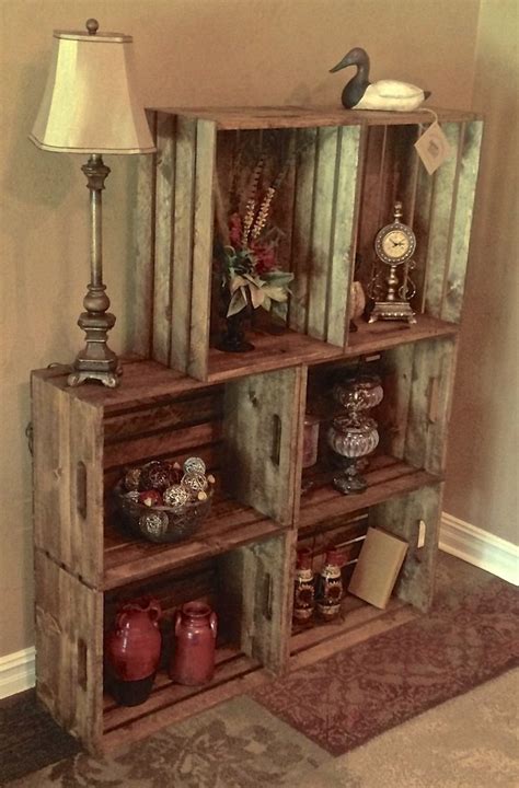 Set of Six Extra Large Wood Crates - 24"L x 18"W x 11 1/2"D each - Bookcase -… | Книжный шкаф из ...