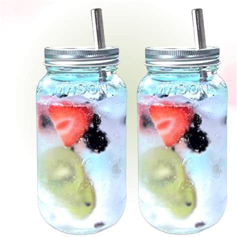 Jarming Collections Mason Jar Cups Drinking Glasses - Includes Mason ...