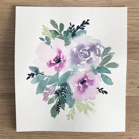 Emma Jane Lefebvre on Instagram: “Today’s live floral bouquet! #watercolor #watercolorpainting # ...