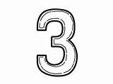 Exciting Number Three Coloring  Page sketch template