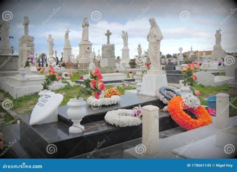 Grave Markers at Christian Cemetery Editorial Image - Image of tombs ...