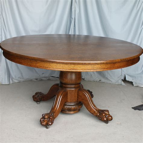 Bargain John's Antiques | Antique Round Oak Dining Table with 5 ...