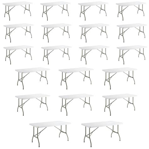 Buy 20 Pack 5 Foot X 30 Inch. Heavy-Duty Granite White Plastic Folding ...