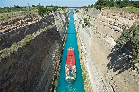 The Isthmus of Corinth is the narrow land bridge which connects the ...