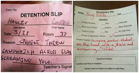 15 Hilarious Detention Slips That Are Straight-Up Brilliant