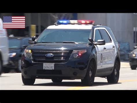 LAPD Ford Explorer Police car responding with siren and lights - YouTube