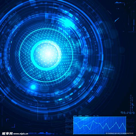 圆形科技感背景素材蓝色光效矢量设计图__背景素材_PSD分层素材_设计图库_昵图网